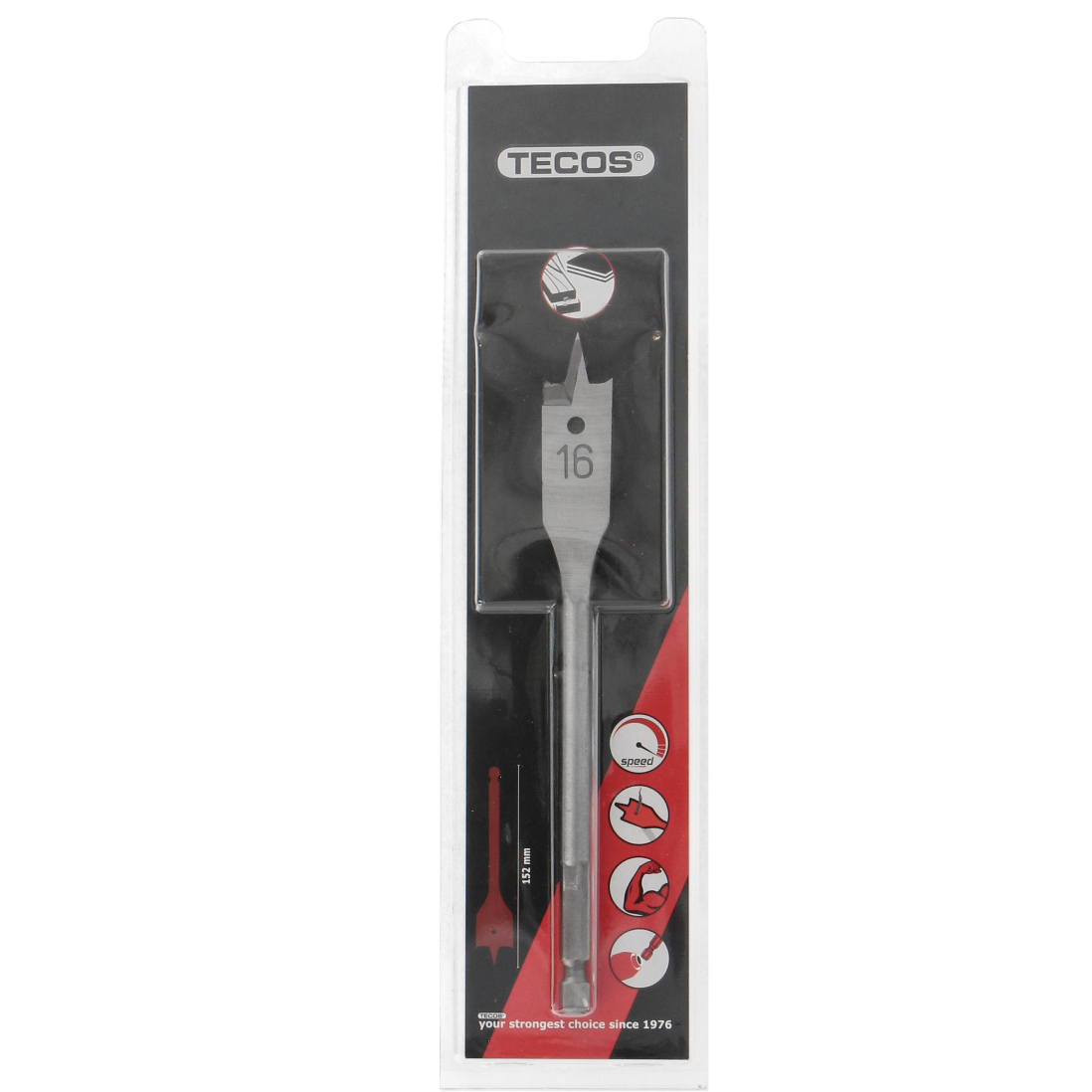 Flatborr 16x152mm