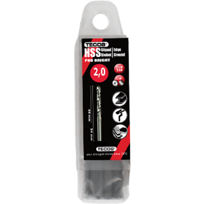 HSS borr Pro Bright - 2,0 × 49 mm - 10 st.