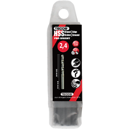 HSS borr Pro Bright - 2,4 × 54 mm - 10 st.