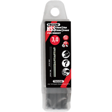 HSS borr Pro Bright - 3,0 × 61 mm - 10 st.
