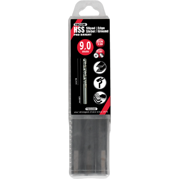 HSS borr Pro Bright - 9,0 × 125 mm - 10 st.