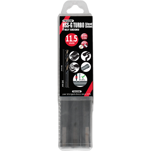 HSS Turbo-G borr - 12,0 × 151 mm - 5 st.