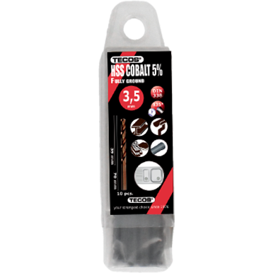 HSS-Cobalt borr 3,5x70 mm. DIN338 Box 10 stk.