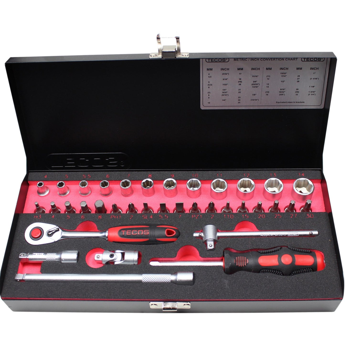 T-0636M Hylsnyckelset 1/4" 36 delar