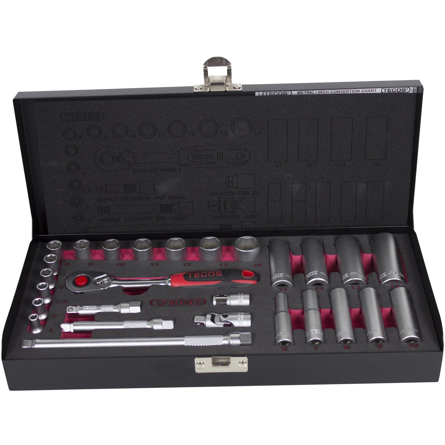 T-0627M Hylsnyckelset 1/4" 27 delar