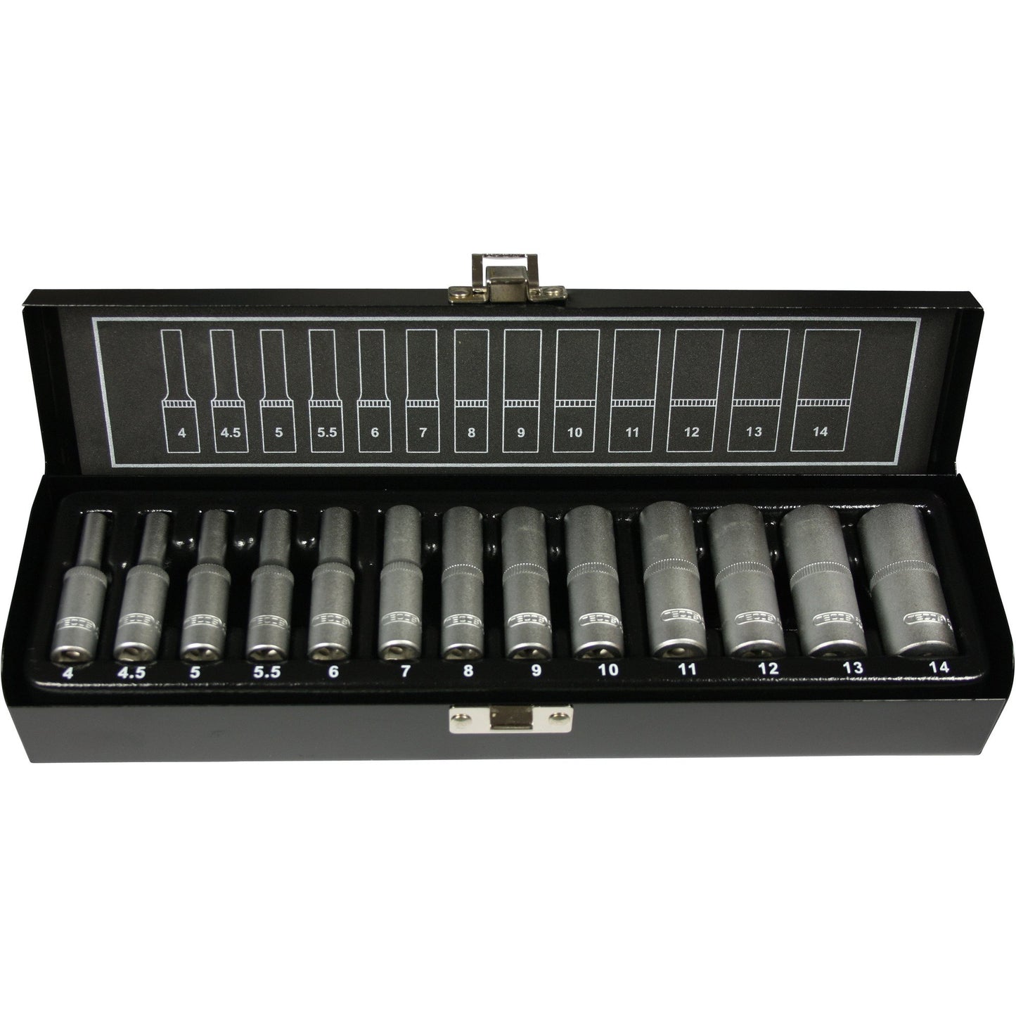 T-0613F Hylsset 1/4" lång 13 delar