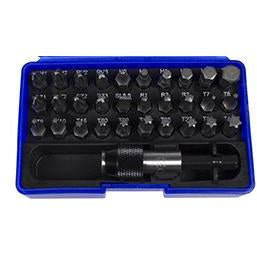 Bitsset 31 delar blå box