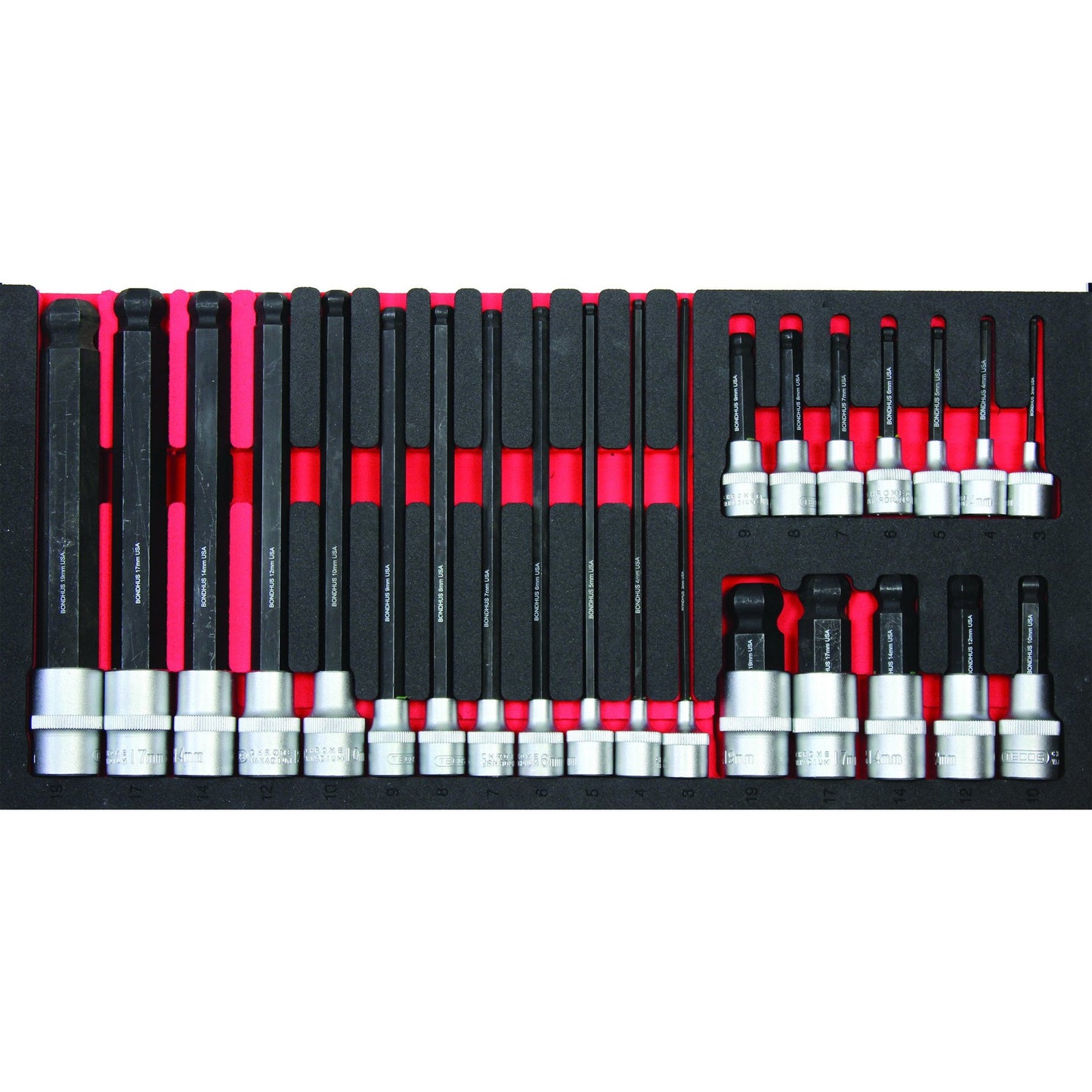 Hexbits 3-19 mm, 24 delar