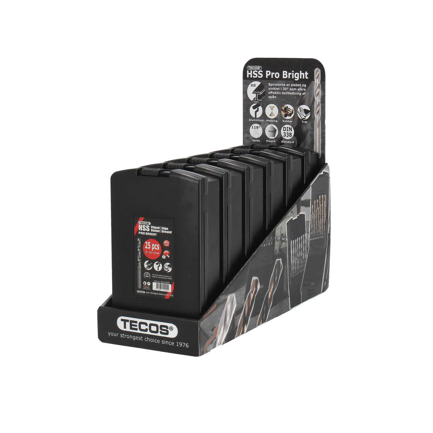 HSS borr - Pro Bright metallborrset, 25 delar: 1-13 mm