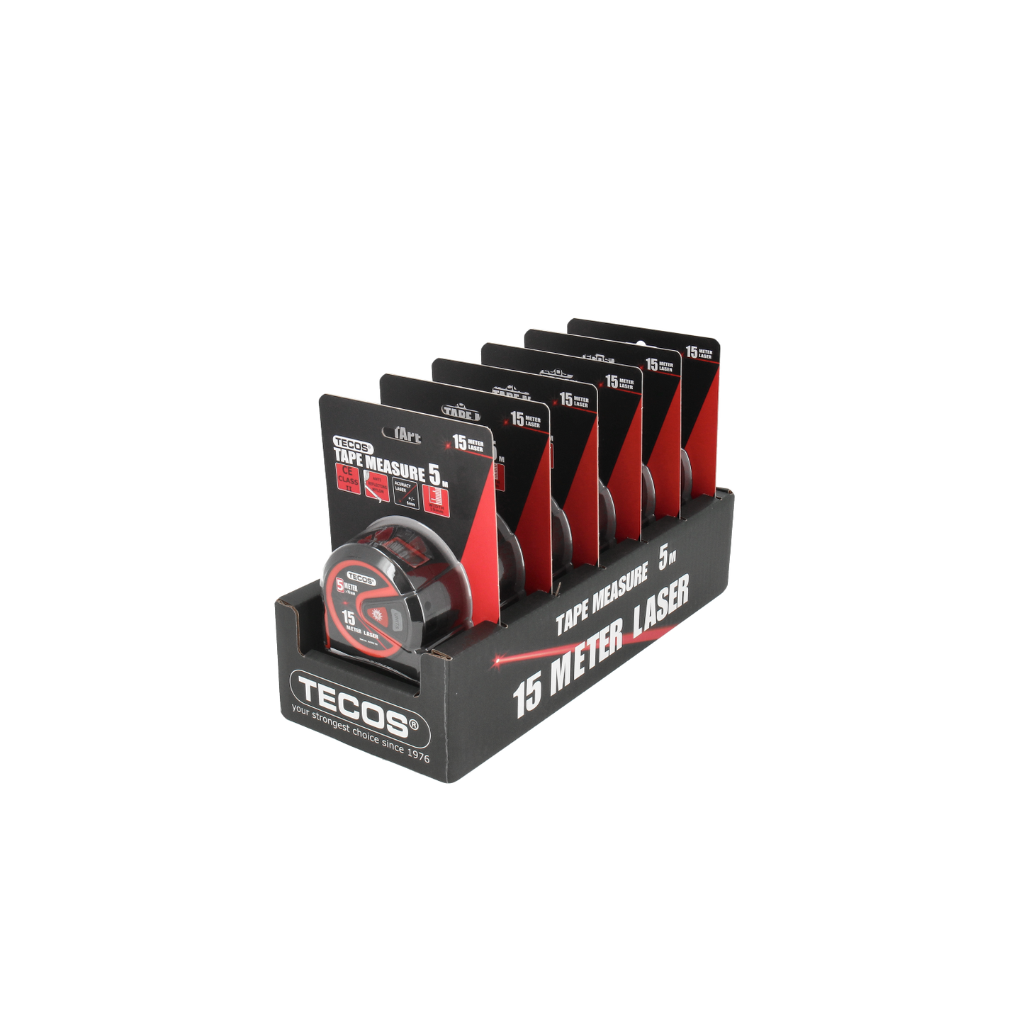 Måttband, 5 meter - med laser avståndsmätare