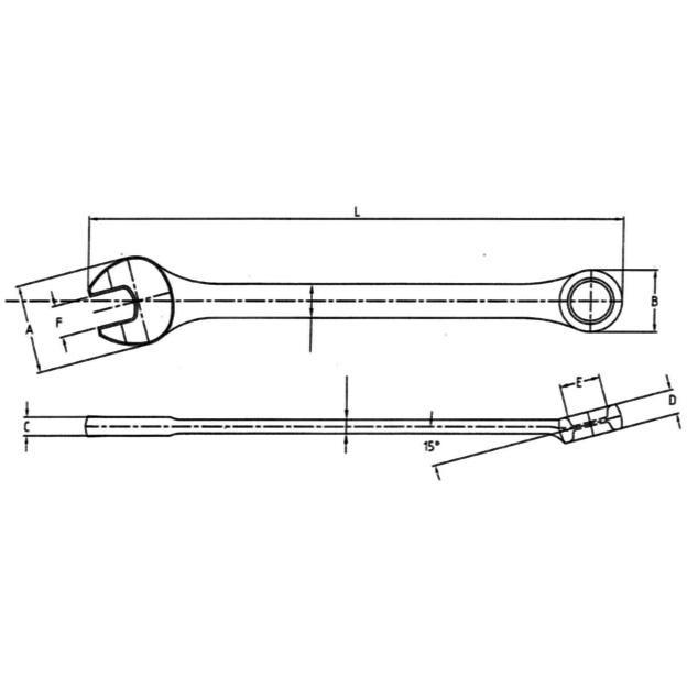 U-ringnyckel 13/16"x L259mm