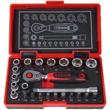 Ladda upp bild till gallerivisning, T-0623M Hylsnyckelset 1/4&quot; 24 delar Finmekaniker 4-13mm
