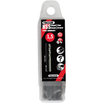 HSS borr Pro Bright - 1,5 × 40 mm - 10 st.