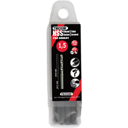 HSS borr Pro Bright - 1,5 × 40 mm - 10 st.