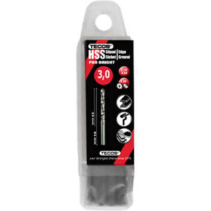 HSS borr Pro Bright - 3,0 × 61 mm - 10 st.