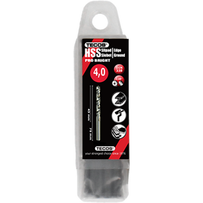 HSS borr Pro Bright - 4,0 × 75 mm - 10 st.