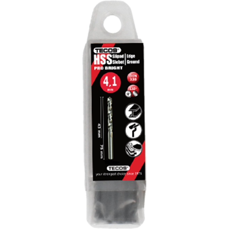 HSS borr Pro Bright - 4,1 × 75 mm - 10 st.