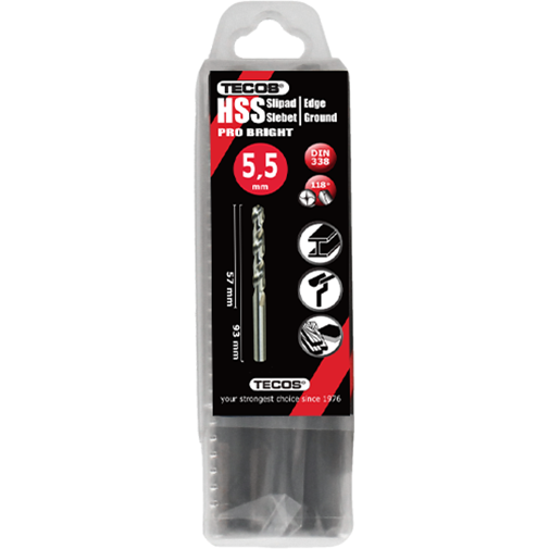 HSS borr Pro Bright - 5,5 × 93 mm - 10 st.