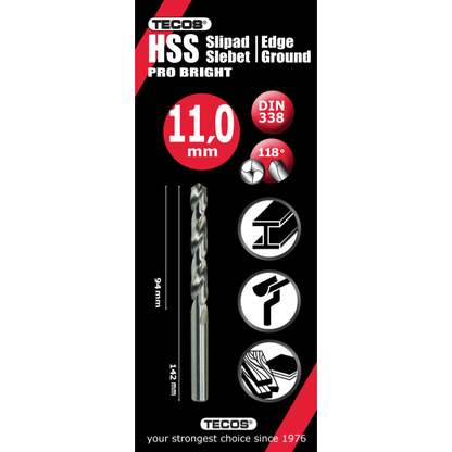 HSS borr Pro Bright - 11,0 × 142 mm