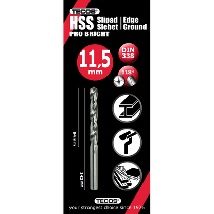 HSS borr Pro Bright - 11,5 × 142 mm