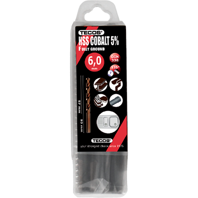 HSS-Cobalt borr 6,0x93 mm. DIN338 Box 10 stk.