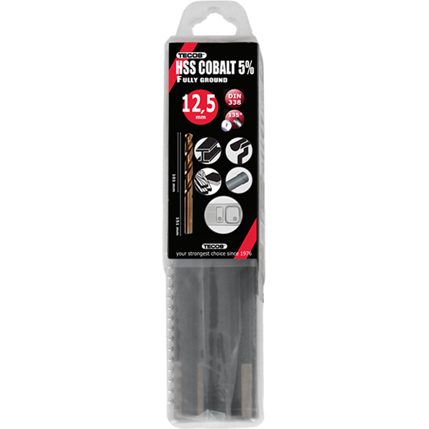 HSS-Cobalt borr 12,5x151 mm. DIN338 Box 5 stk.