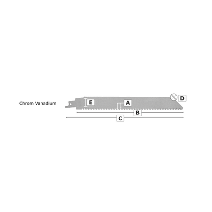 Tigersågsblad 4045 5 st., 230 mm CrV 10 tpi