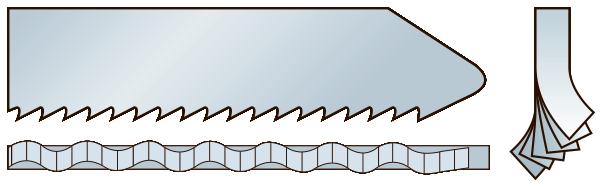 Sticksågsblad 3409 5 st., 75 mm CrV 12 tpi