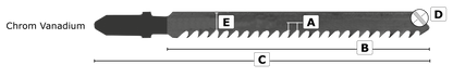 Sticksågsblad 3101 5 st., 100 mm CrV 10 tpi